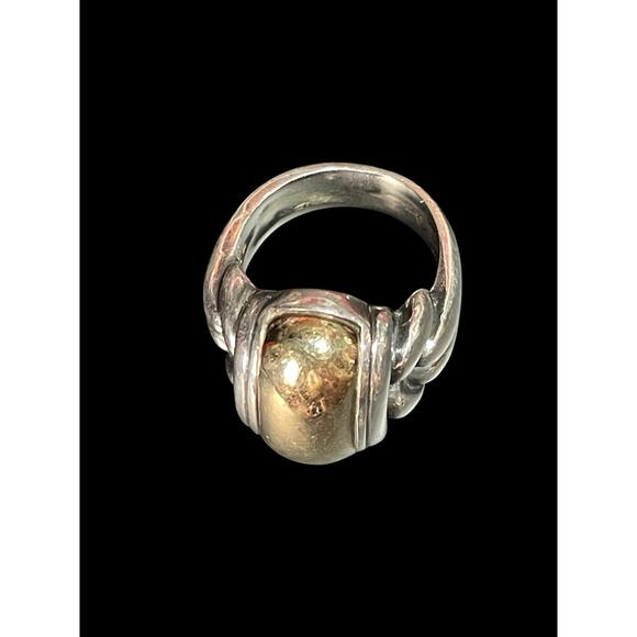 Retired James Avery Dome Ring 925 Sterling And 14k Gold 17.1 Grams Size 7 - Picture 4 of 8